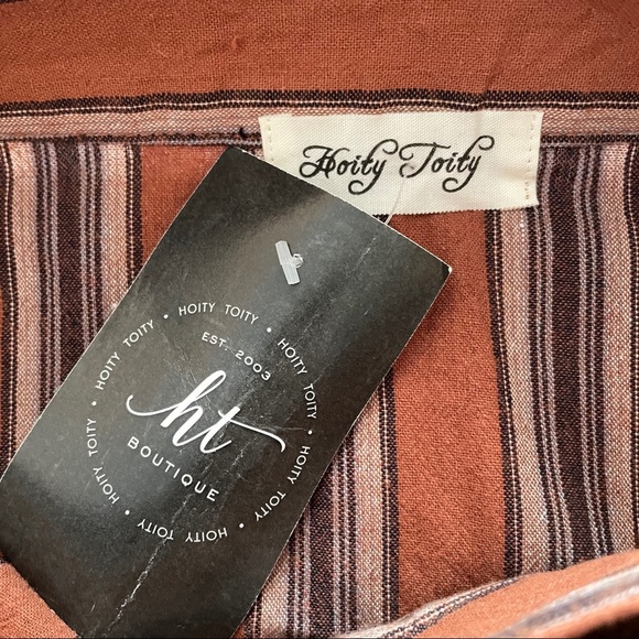 Mini Wrap Skirt Red Orange Black Stripes Bow - Picture 7 of 9